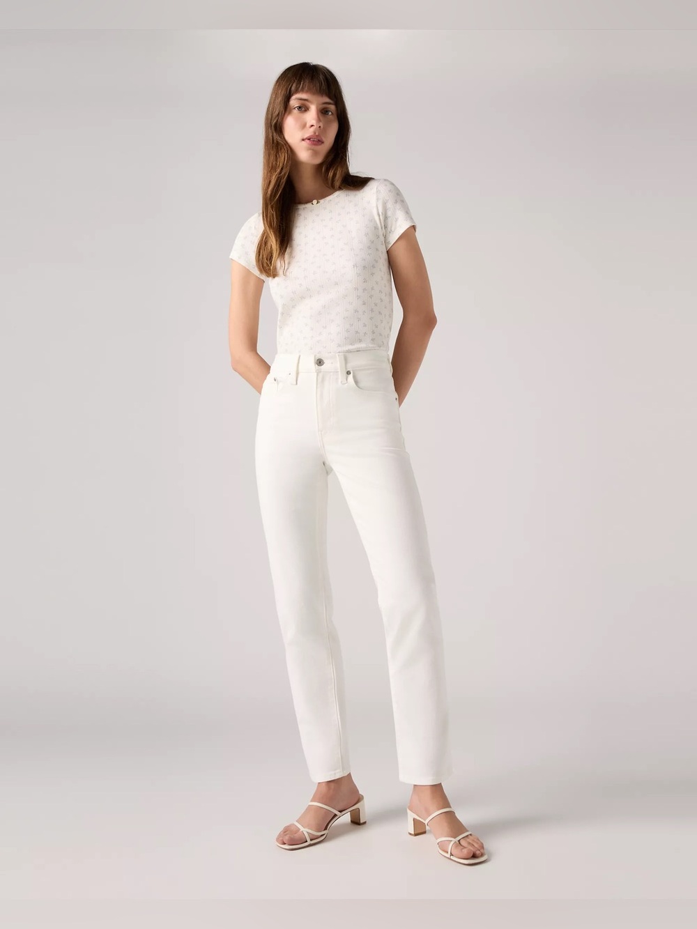Levi's White Straight Leg Jeans - 14 / 29.5
